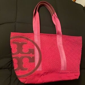 Tory Burch Red Quilted Tote